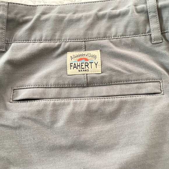 Faherty All Day Shorts Gray Size 36 Grey Casual Drawstring Pockets Performance L - Picture 5 of 9